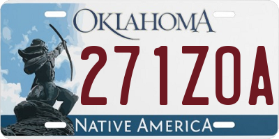 OK license plate 271ZOA