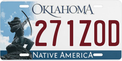OK license plate 271ZOD