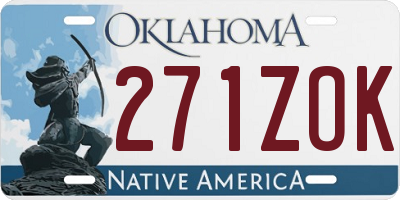 OK license plate 271ZOK