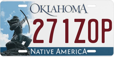OK license plate 271ZOP