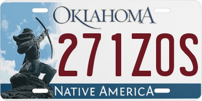 OK license plate 271ZOS