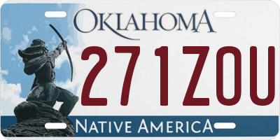 OK license plate 271ZOU