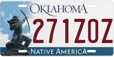 OK license plate 271ZOZ