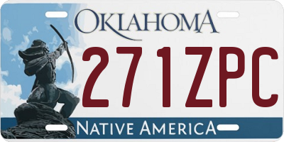 OK license plate 271ZPC