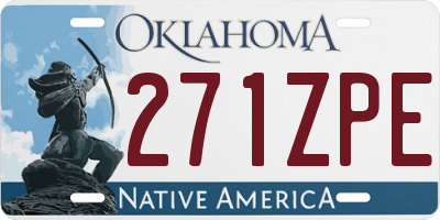 OK license plate 271ZPE