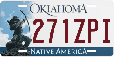 OK license plate 271ZPI