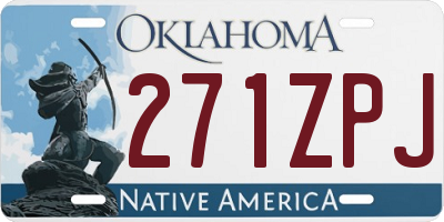 OK license plate 271ZPJ