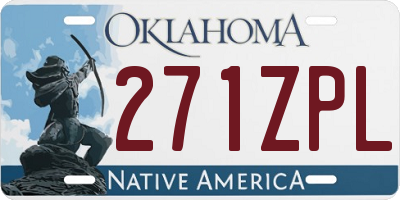 OK license plate 271ZPL