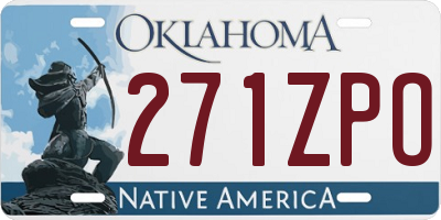 OK license plate 271ZPO