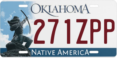 OK license plate 271ZPP