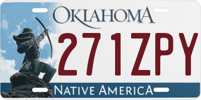 OK license plate 271ZPY