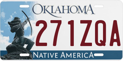 OK license plate 271ZQA