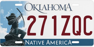 OK license plate 271ZQC