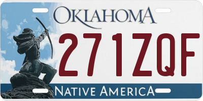 OK license plate 271ZQF