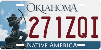 OK license plate 271ZQI