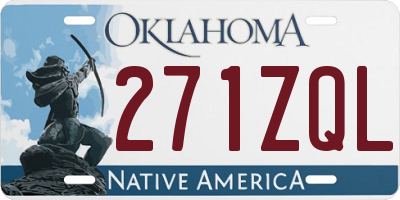 OK license plate 271ZQL