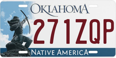 OK license plate 271ZQP