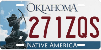 OK license plate 271ZQS