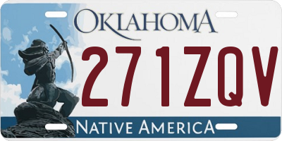 OK license plate 271ZQV