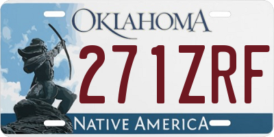 OK license plate 271ZRF