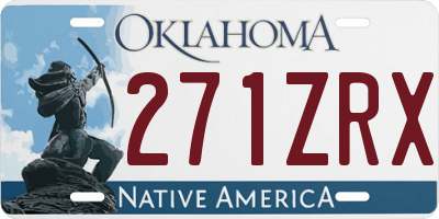 OK license plate 271ZRX