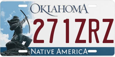 OK license plate 271ZRZ