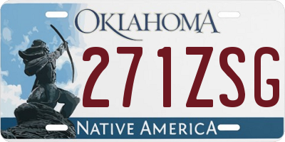 OK license plate 271ZSG