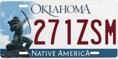 OK license plate 271ZSM