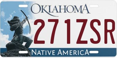 OK license plate 271ZSR