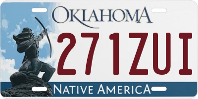 OK license plate 271ZUI