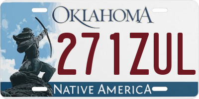 OK license plate 271ZUL