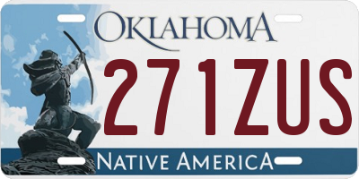 OK license plate 271ZUS