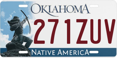 OK license plate 271ZUV