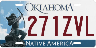 OK license plate 271ZVL