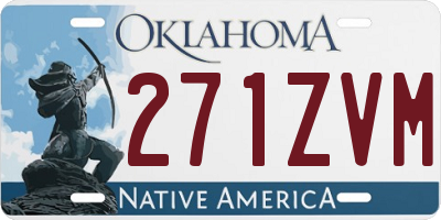 OK license plate 271ZVM