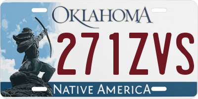 OK license plate 271ZVS