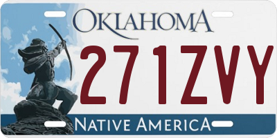 OK license plate 271ZVY