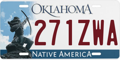 OK license plate 271ZWA