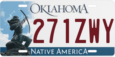 OK license plate 271ZWY