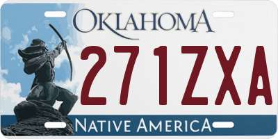 OK license plate 271ZXA