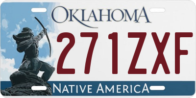 OK license plate 271ZXF