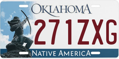 OK license plate 271ZXG