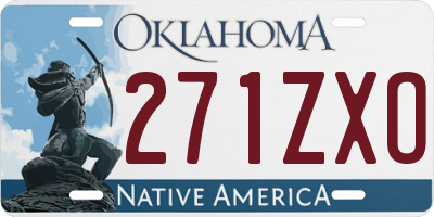 OK license plate 271ZXO
