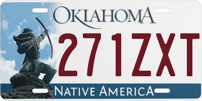 OK license plate 271ZXT