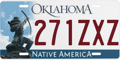 OK license plate 271ZXZ