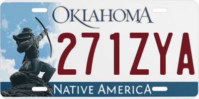 OK license plate 271ZYA