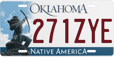 OK license plate 271ZYE