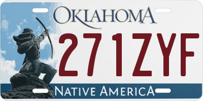 OK license plate 271ZYF