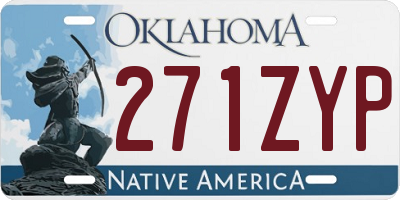 OK license plate 271ZYP