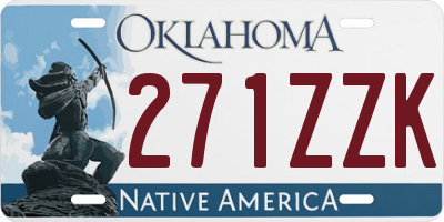 OK license plate 271ZZK